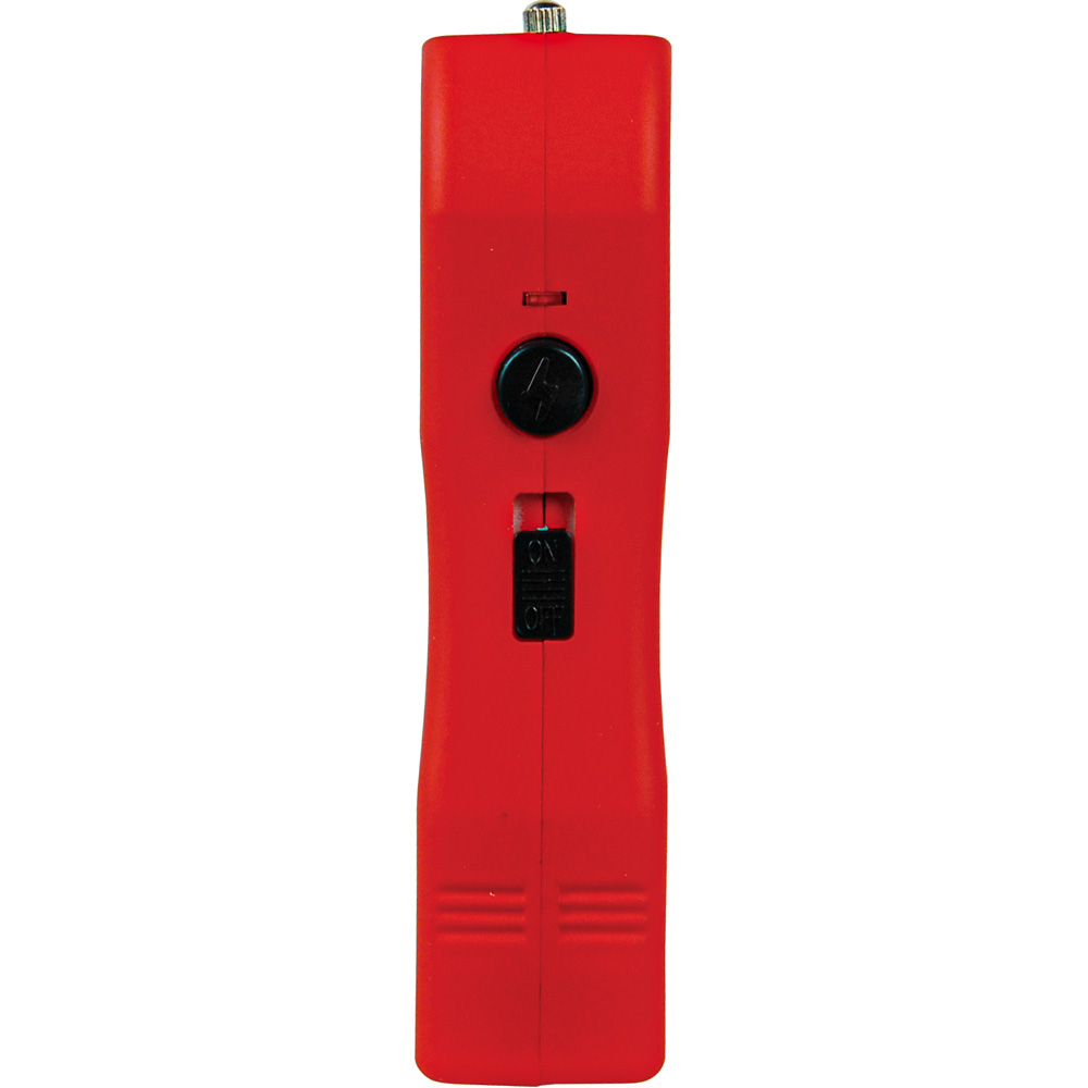 Rechargeable Runt 80,000,000 volt stun gun with flashlight and wrist strap disable pin Red view 2